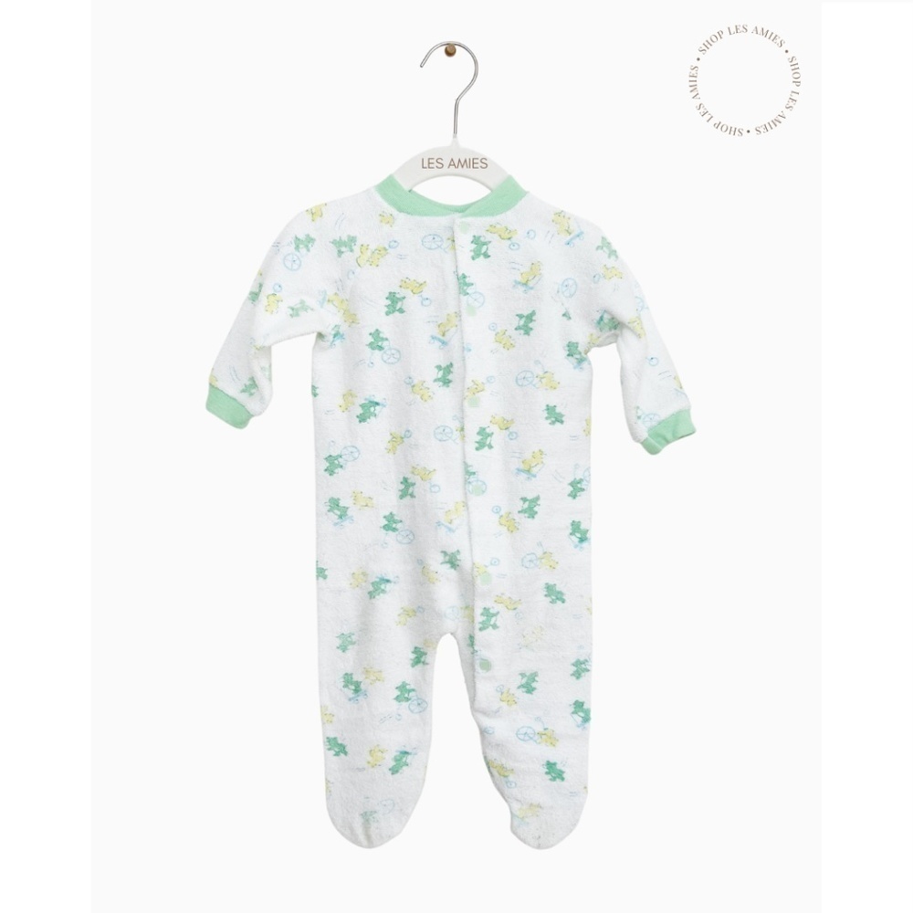 Vintage Baby Cozy Bear Motif Sleepwear Onesie Footies